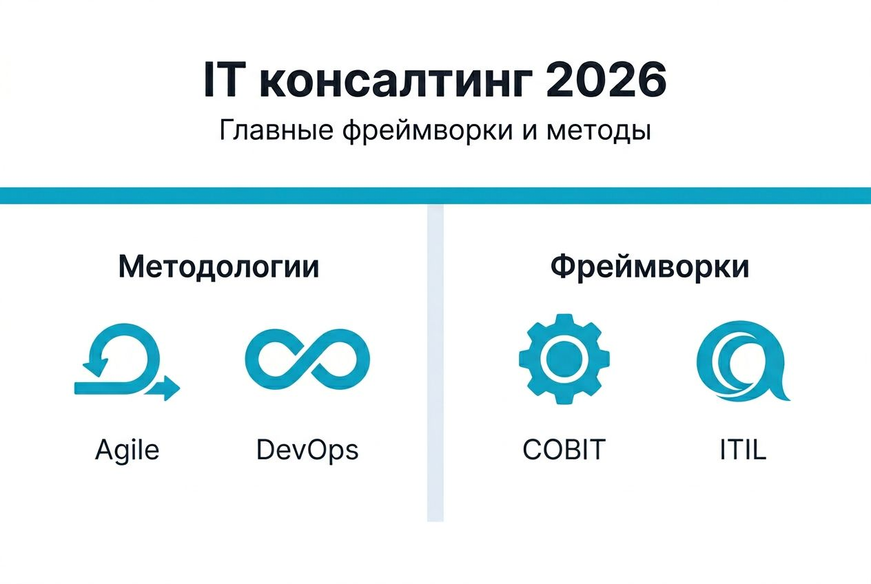 Инфографика: основные подходы и инструменты в IT-консалтинге