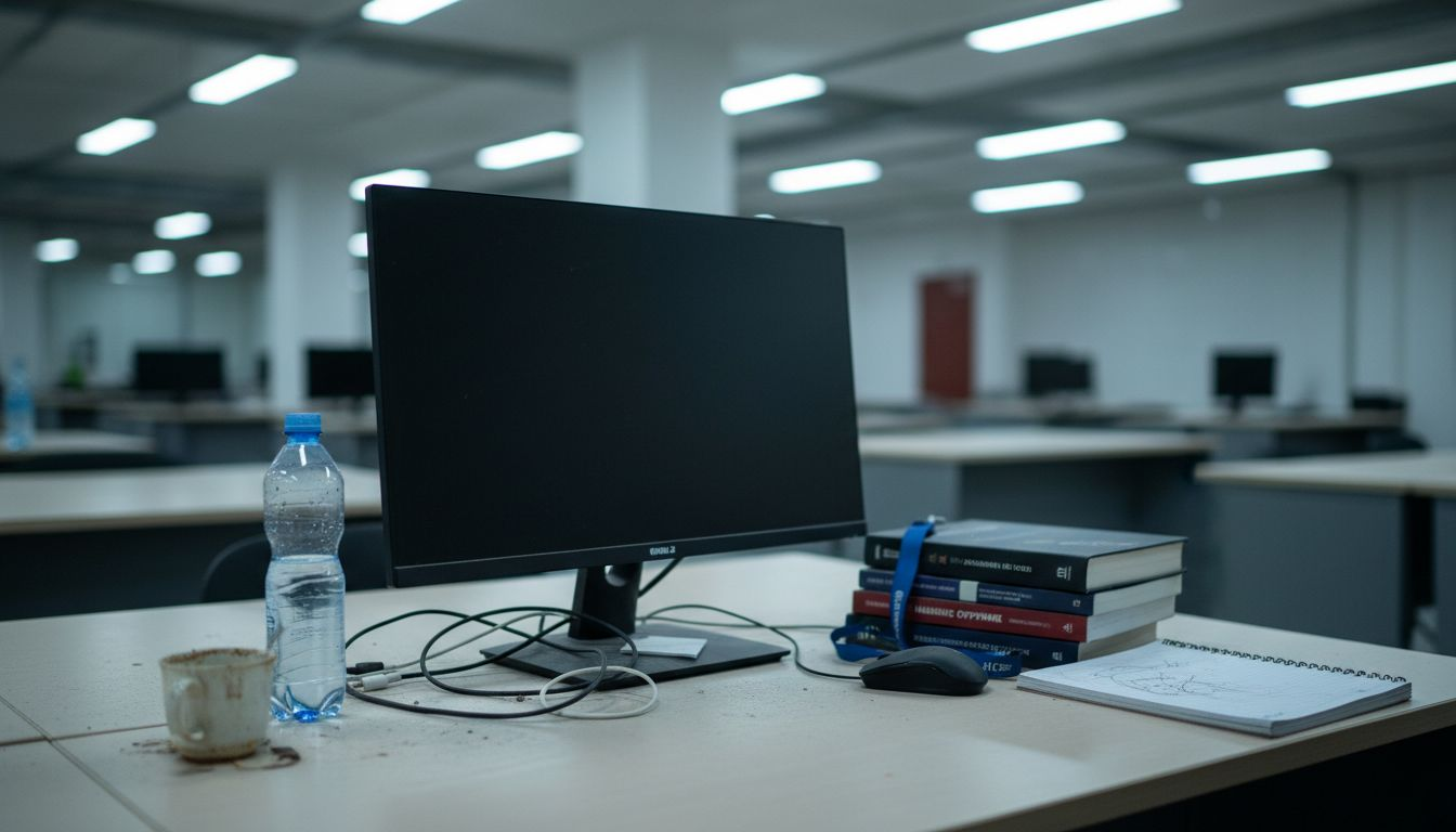 Пустое рабочее место бывшего айтишника