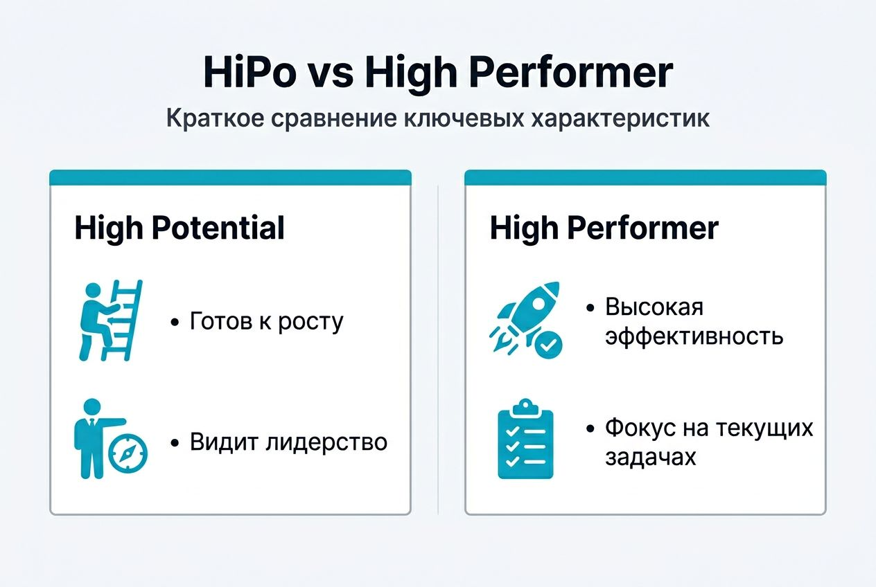 Инфографика: отличия высокопотенциальных сотрудников и результативных специалистов в IT
