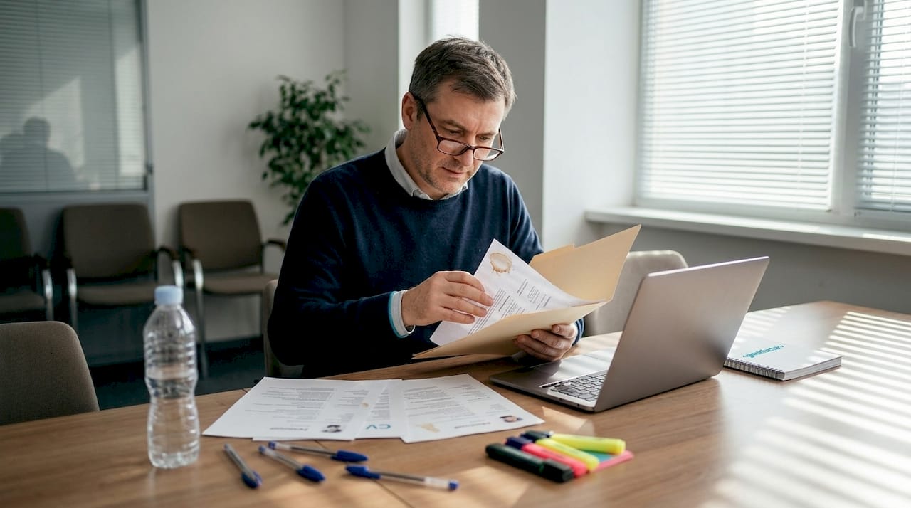 HR-специалист просматривает резюме кандидатов