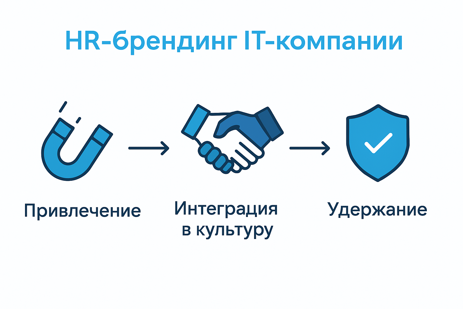 Employer branding process infographic for IT