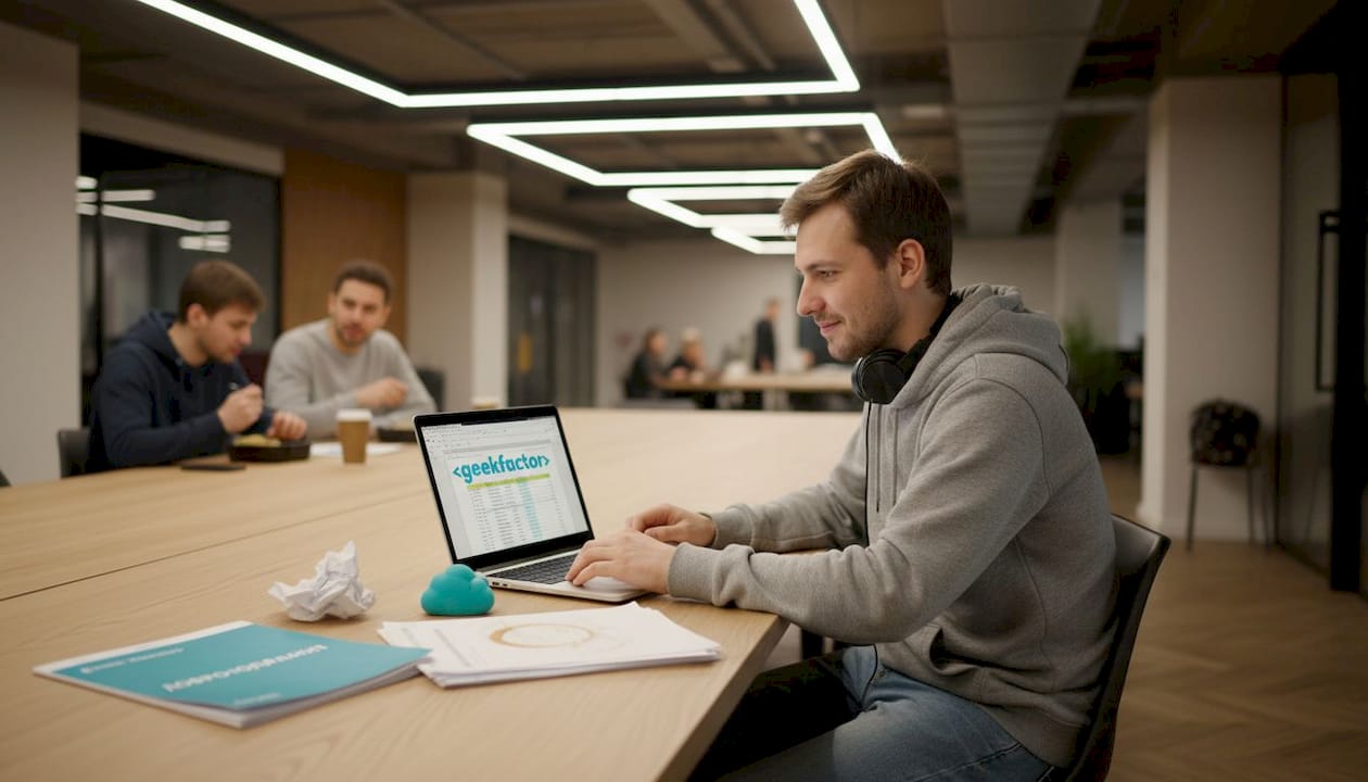 Разработчик программного обеспечения просматривает таблицу с показателями удержания пользователей.