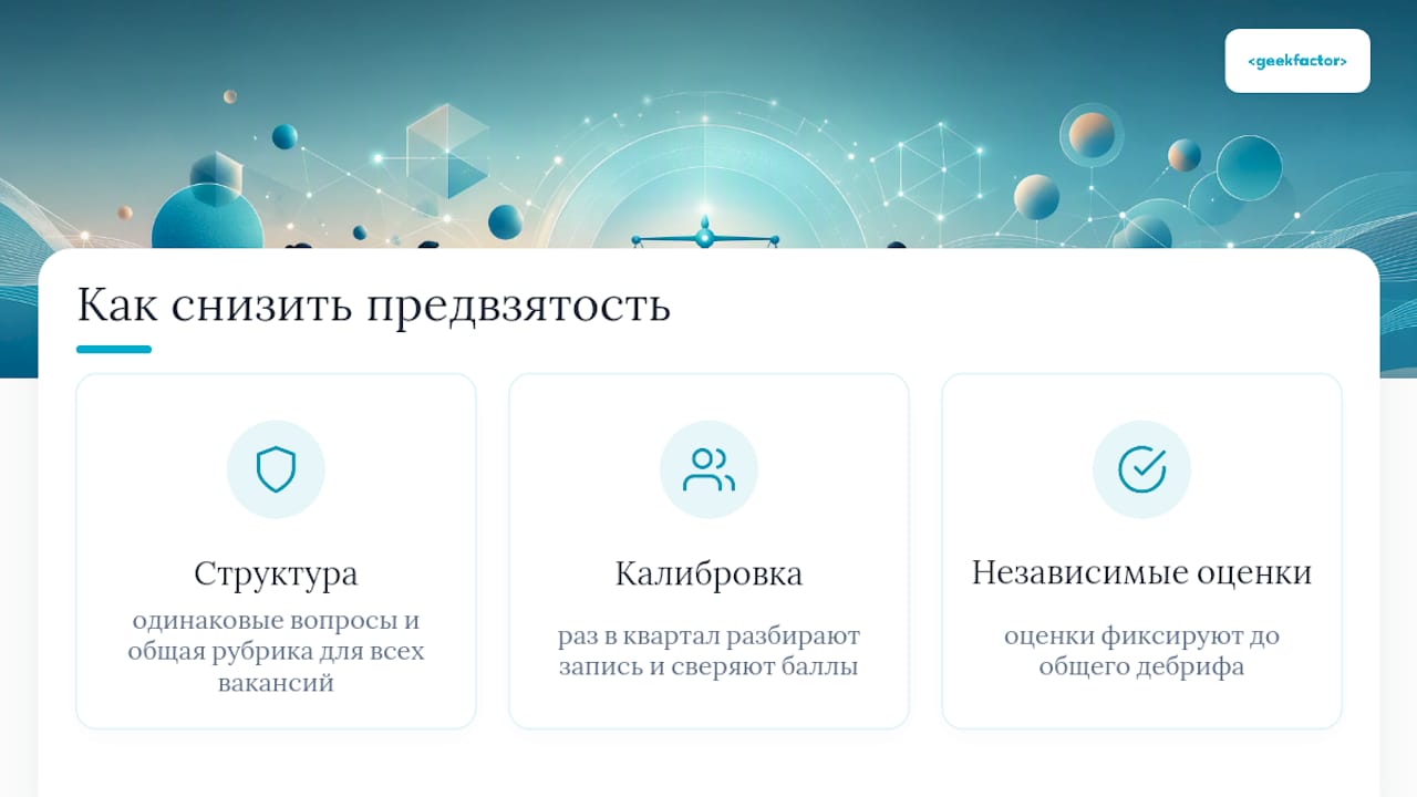 Как снизить предвзятость при оценке кандидатов — overview diagram