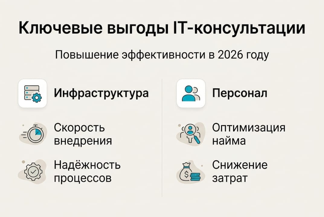Визуальный обзор преимуществ IT-консалтинга