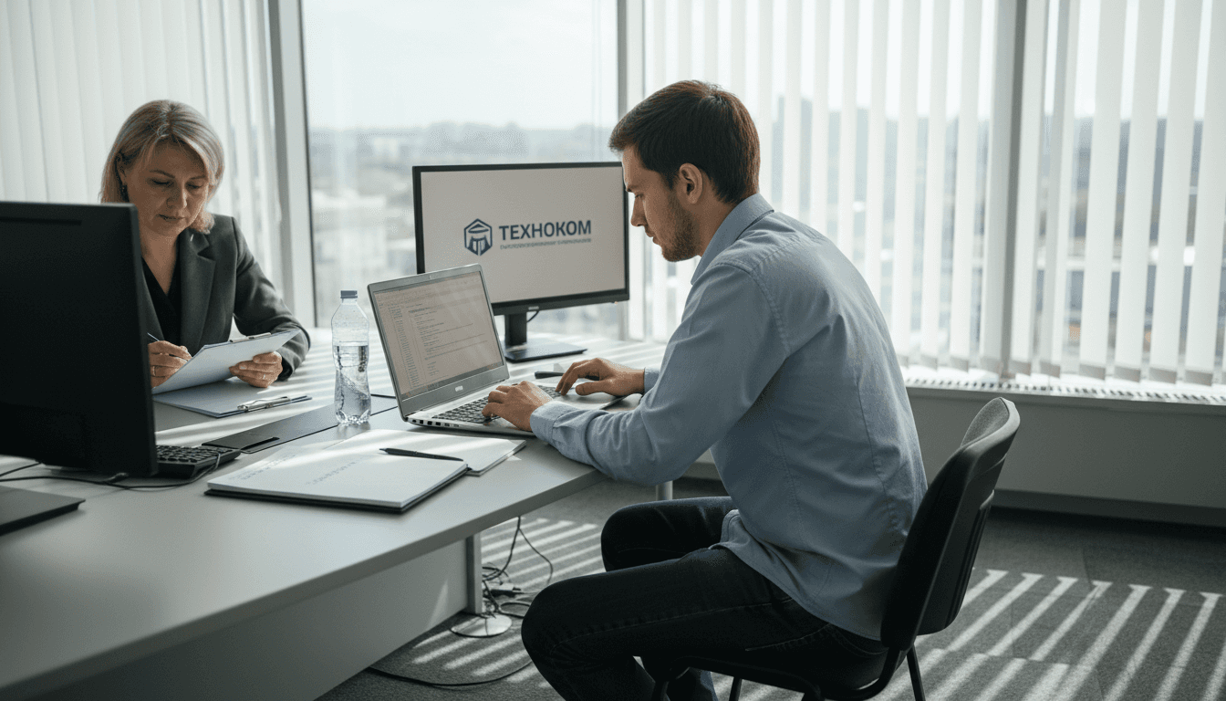 Соискатель проходит техническое собеседование в офисе компании