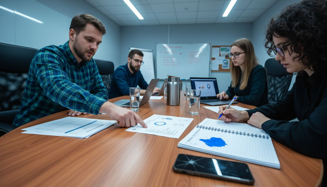 Команда вместе обсуждает, кто и за что будет отвечать