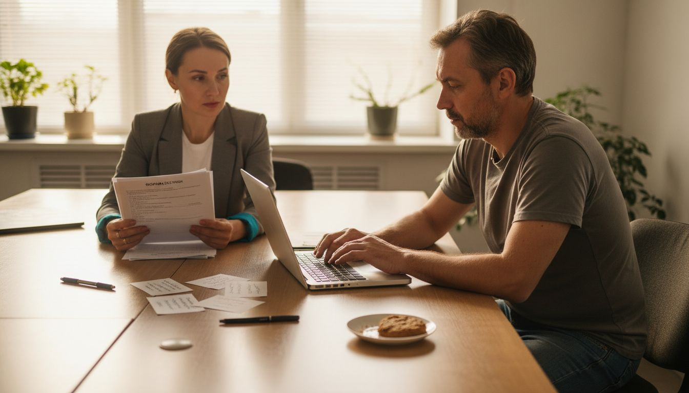 Собеседование кандидата проходит при участии HR и разработчика — вместе оценивают профессиональные и личные качества претендента.