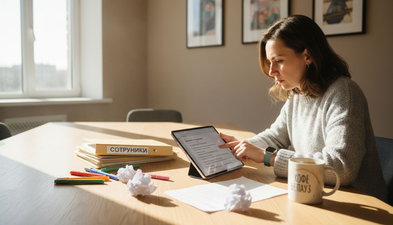 HR-специалист составляет описание вакансии