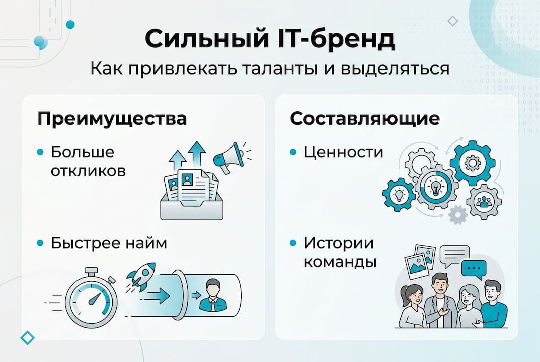 Инфографика: ключевые выгоды эффективного IT-брендинга