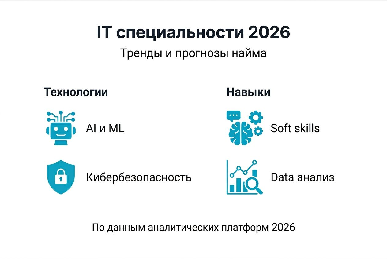 Инфографика: какие IT-профессии и навыки будут востребованы в 2026 году