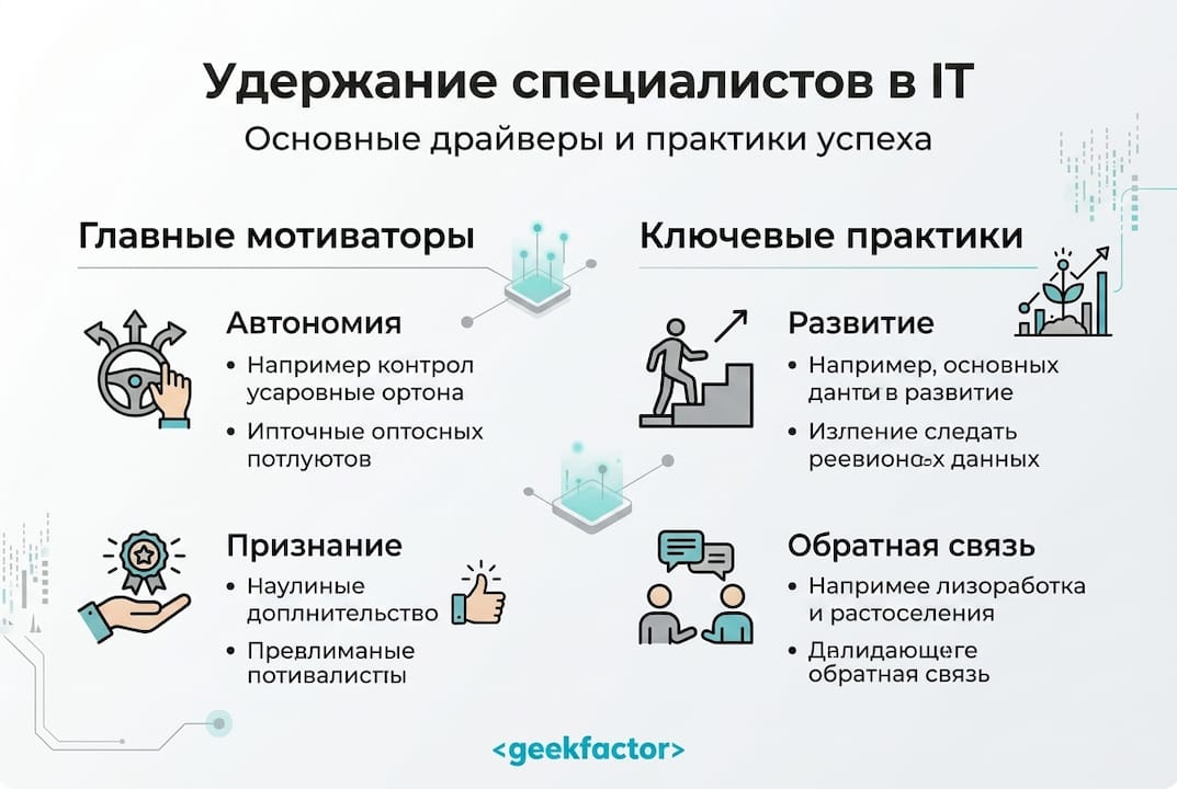 Инфографика: что важно для удержания IT-специалистов в компании