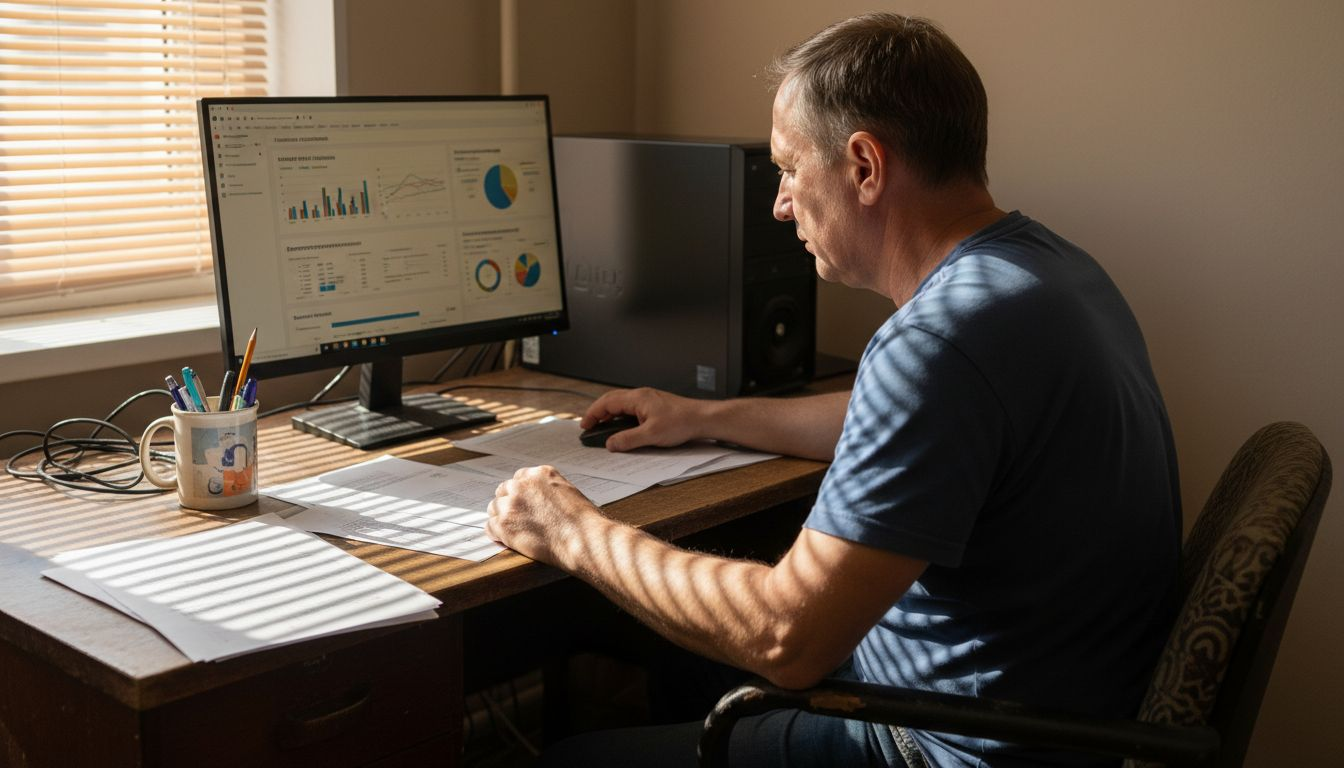 HR-менеджер изучает основы аналитики, работая в коворкинге.