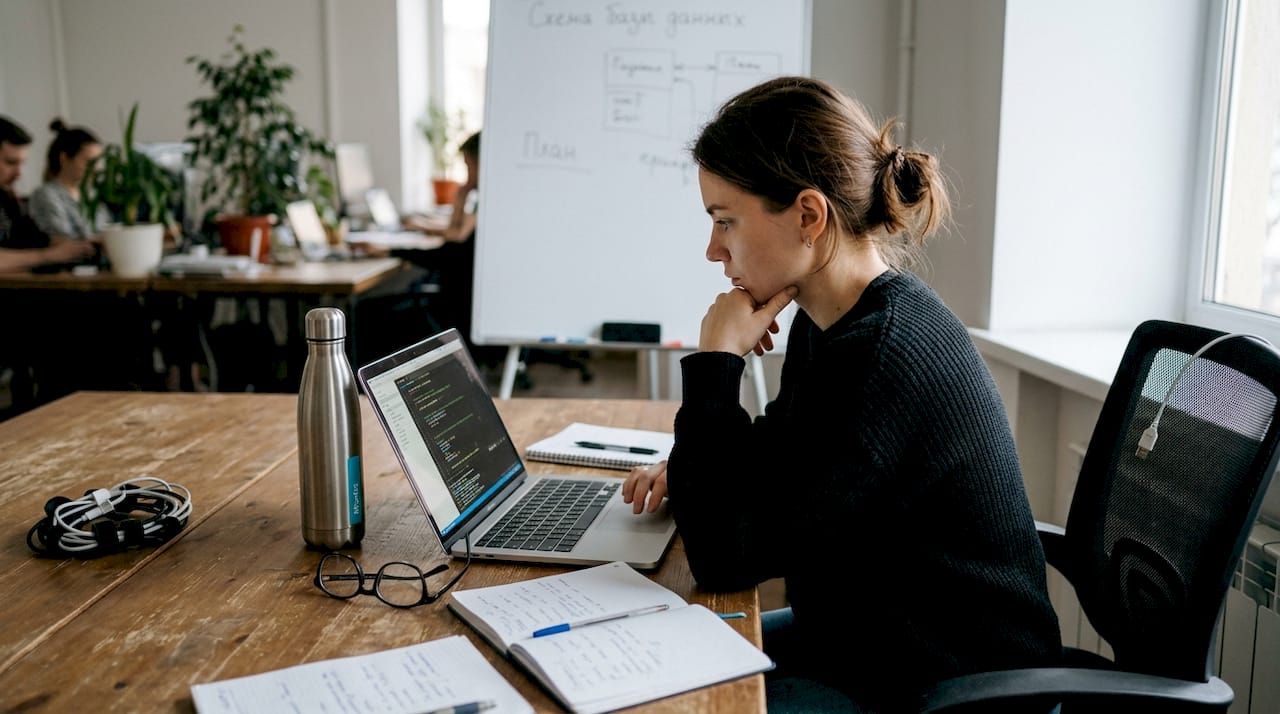 Кандидат проходит онлайн-тест на цифровые навыки.