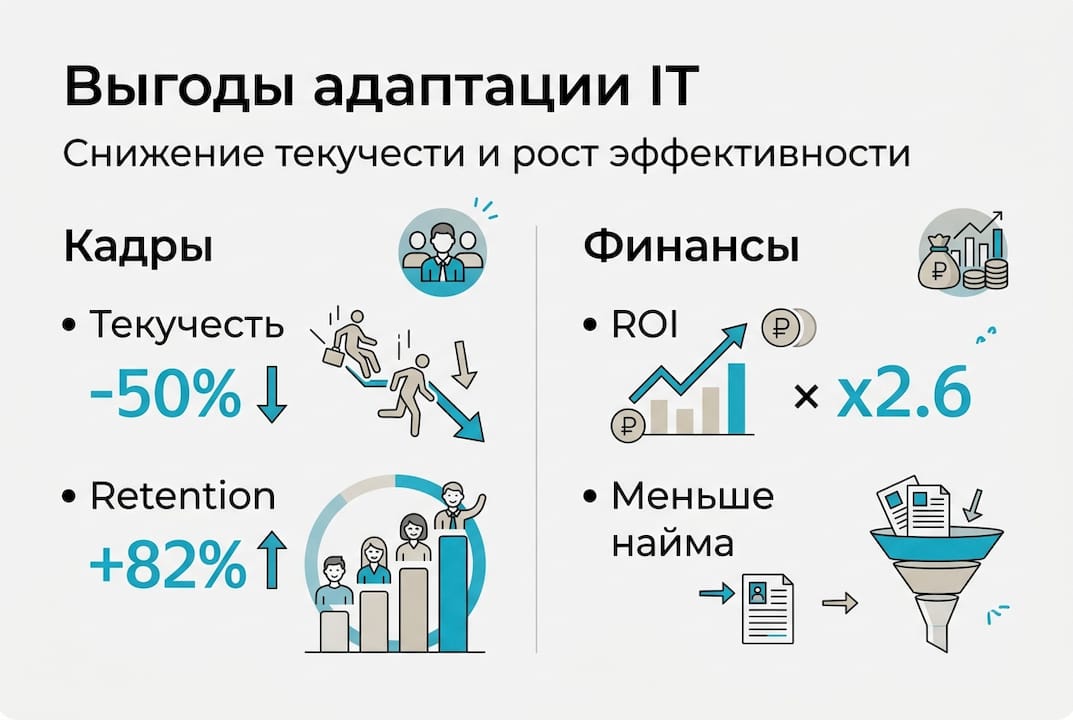 Инфографика: зачем IT-команде нужна адаптация